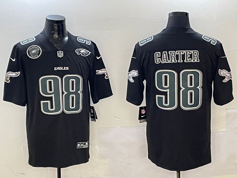 Men 2025 Philadelphia Eagles #98 Carter black Limited Nike NFL Jersey style 025